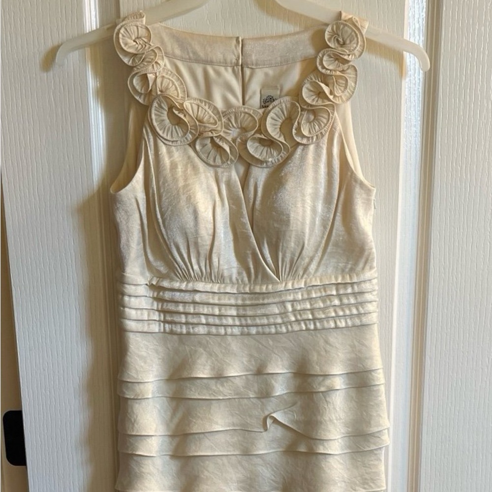Signature by Sangria Cream Sleeveless Mini Dress